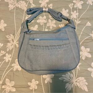 NWT Y2K Haband Denim Chambray Crossbody Hobo Bag Braided Accent + Card Wallet
